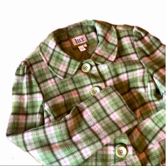 Lux Long Plaid Coat - Picture 1 of 4